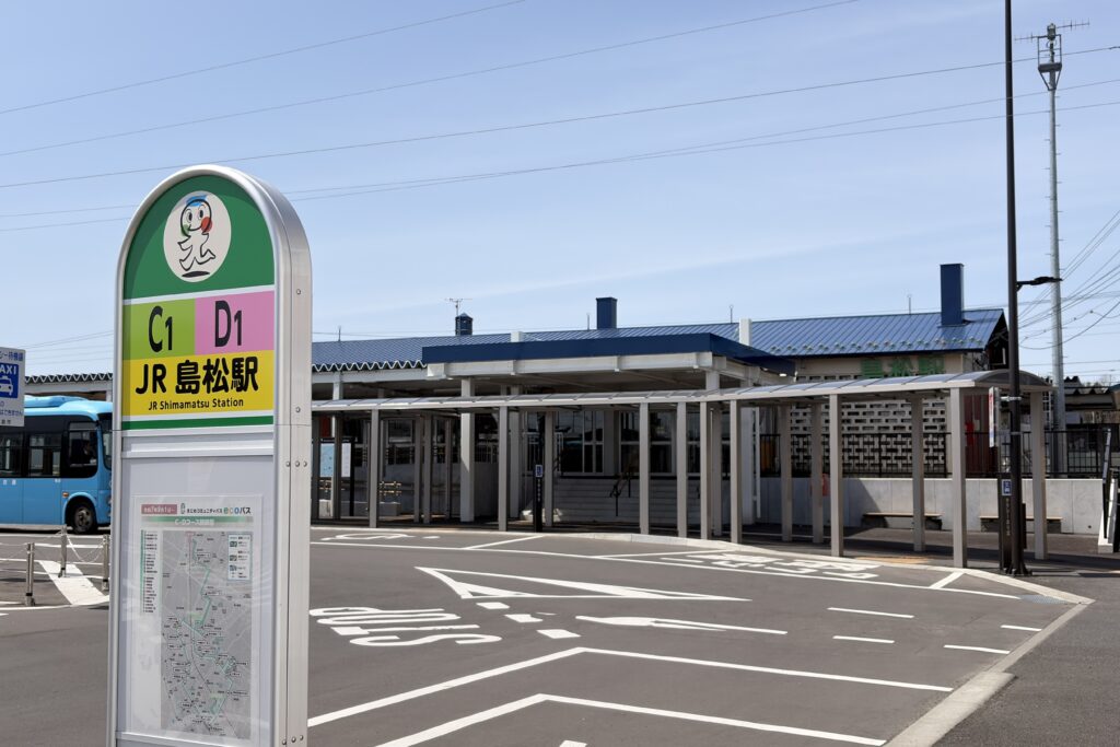 JR島松駅の外観（札幌まで乗り換えなし約30分）